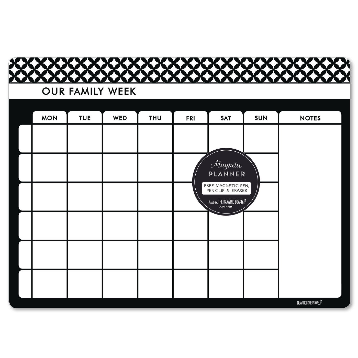 Magnetic whiteboard dry erase fridge planner calendar our family week | Drawingboardstore