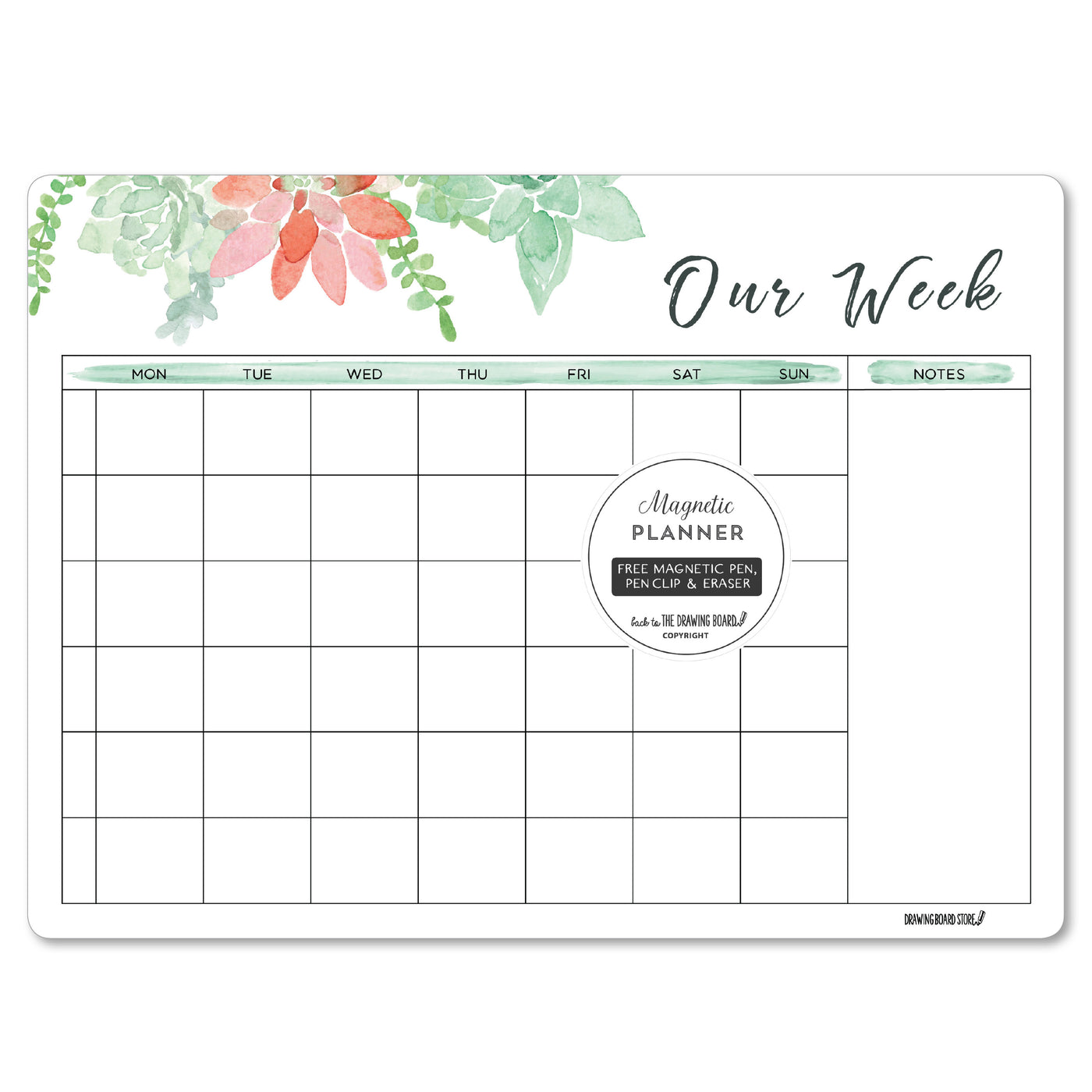 Magnetic whiteboard dry erase fridge planner calendar our family week |Drawingboardstore