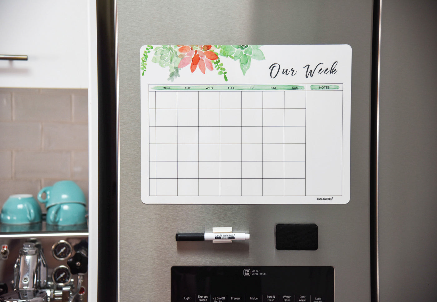 Magnetic whiteboard dry erase fridge planner calendar our family week |Drawingboardstore
